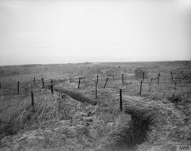 The image shows a sap trench that was captured in the Battle of Cambrai in 1917