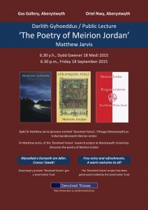 Poster for Meirion Jordan lecture
