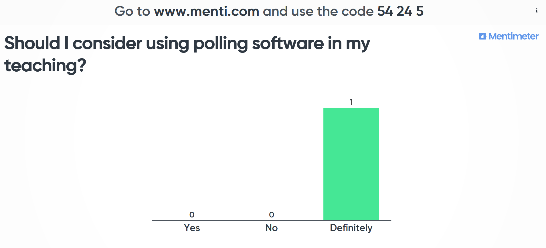 Polling software: Mentimeter and Poll Everywhere