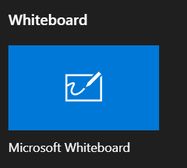 Screen grab showing the Whiteboard app.