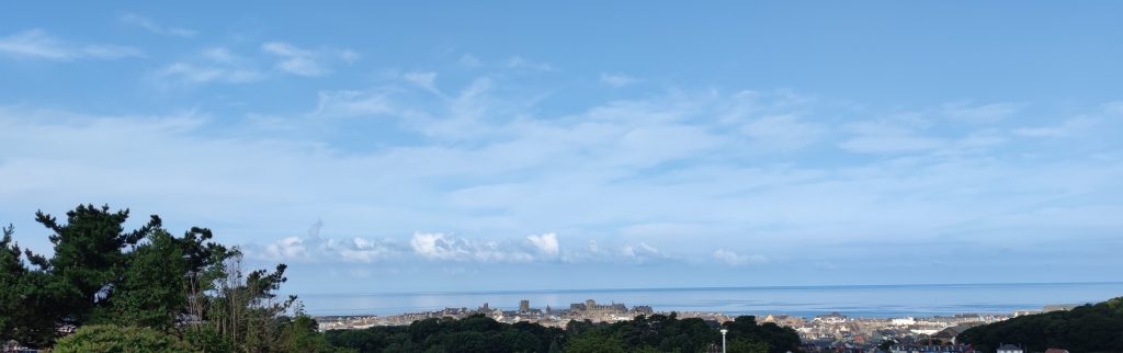 View of Aberystwyth and the sea from the National Library