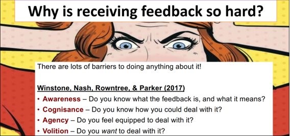 Why is receiving feedback so hard? Screen grab from Rob Nash's talk