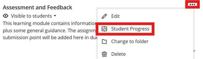 Image showing student progress for content. 
