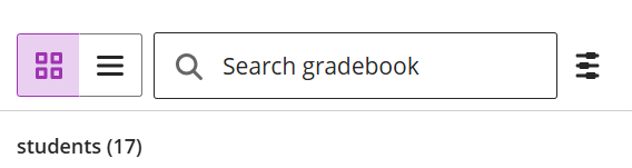 Blackboard Gradebook screen
