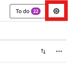 Settings cog highlighted