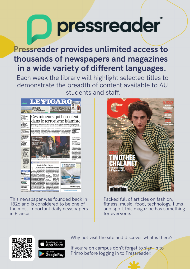 Pressreader recommendations poster in English