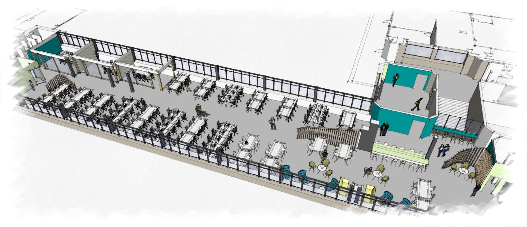 architect's sketch of the room from above