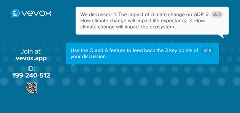 Screen grab of a Vevox poll as displayed full screen for participants to see. 
