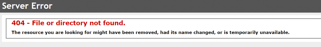 image of a 404 error message
