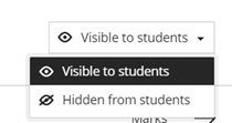 Screenshot of Visible to students dropdown