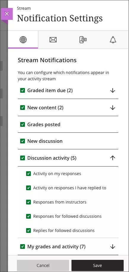 New user notification options for the Activity Stream 